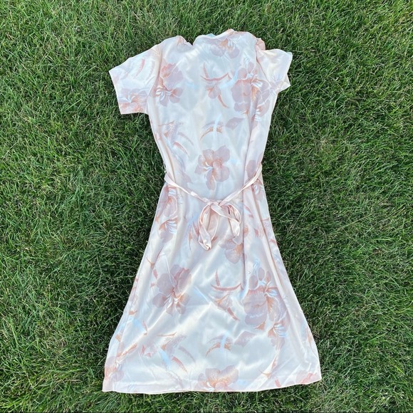 Vintage peachy tie waist floral dress medium - Picture 11 of 11